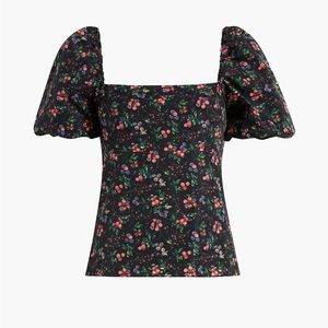 Hill House Matilda Top in Multi Berry Taffeta size Small